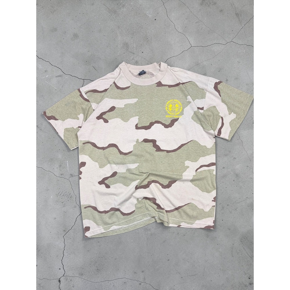 Vintage IAM District Lodge 837 Desert Camo T-Shirt Military Aircraft Graphic XL